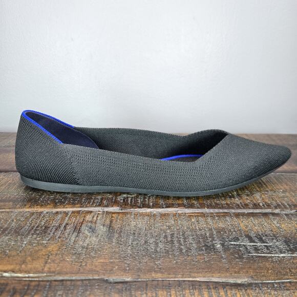 NEW Rothys The Point II Womens 6.5 Flats Slip On Ballet Shoes Black Blue - Picture 5 of 11